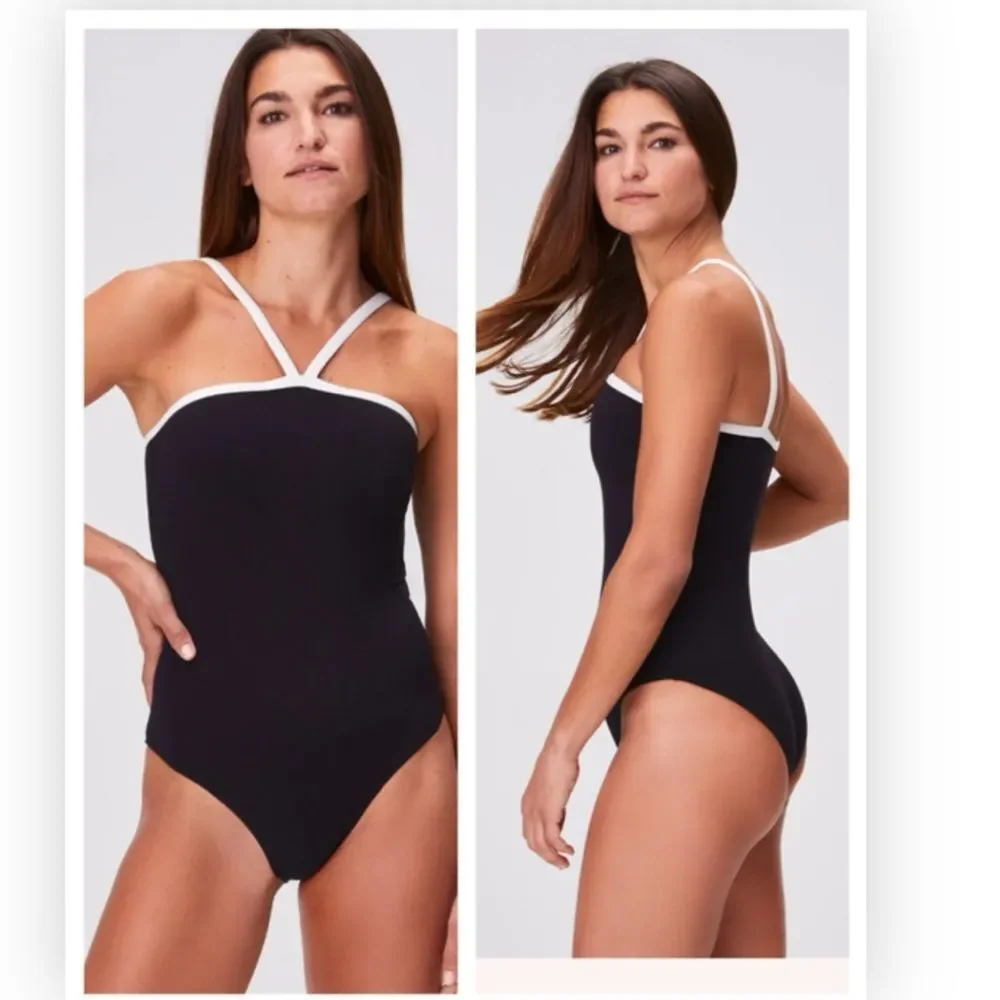 NWT Lisa Marie Fernandez Bandeau Maillot with Piping $475